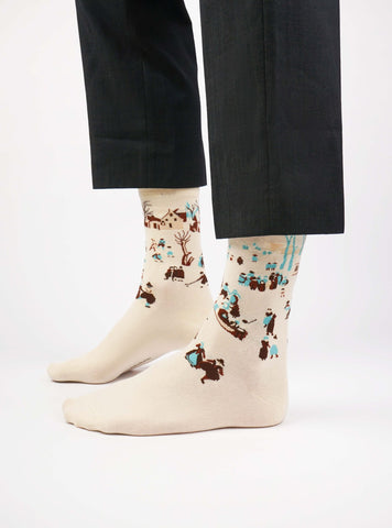 Winterlandschaft mit Schlittschuhläufern