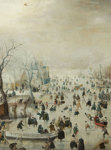 Winterlandschaft mit Schlittschuhläufern