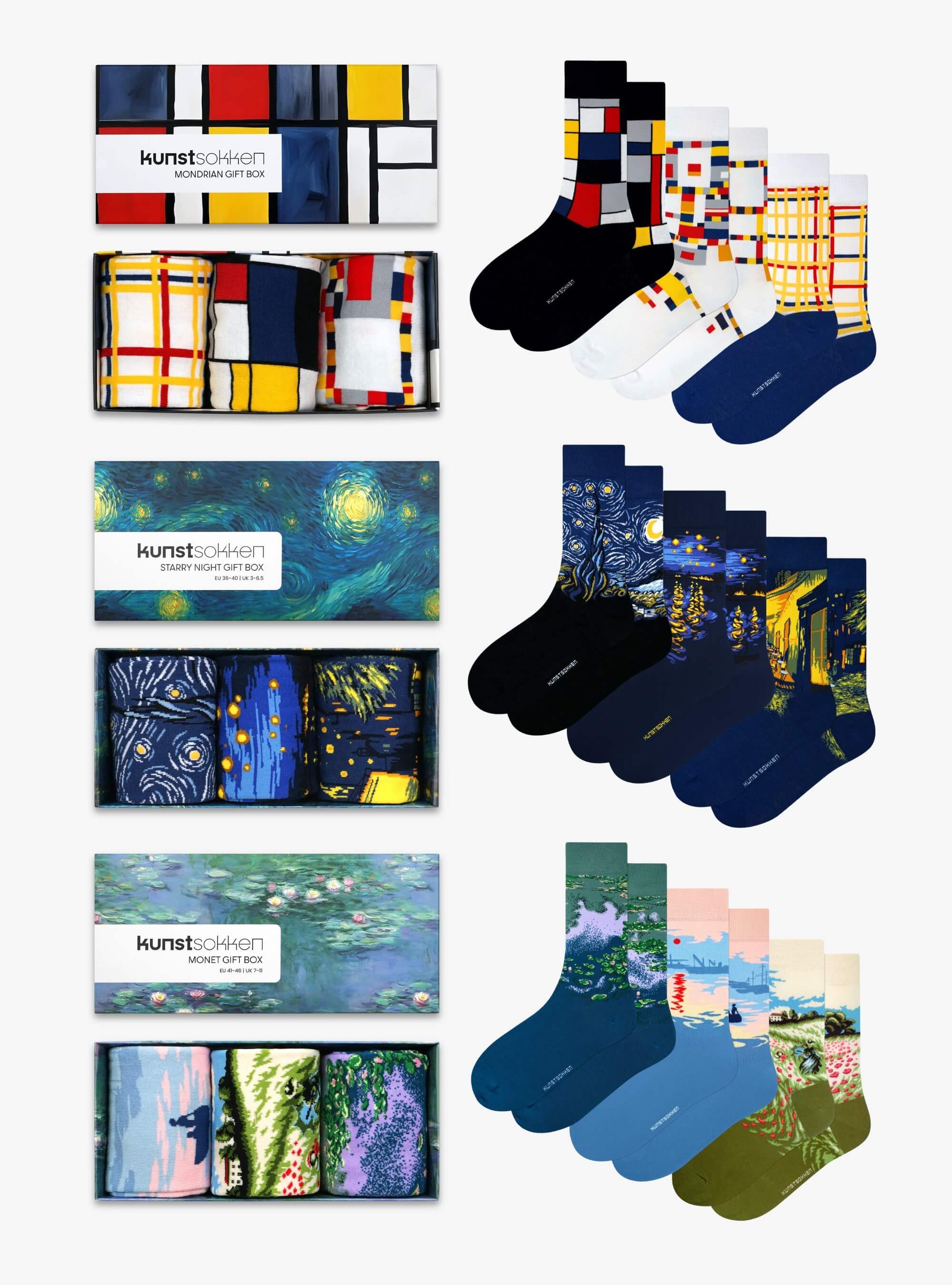 Ultimatives Geschenkbundle: Mondrian, Van Gogh & Monet