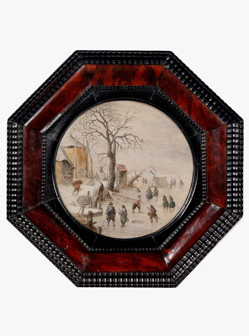 Winterlandschaft mit Schlittschuhläufern